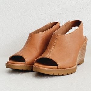 Sorel After Hours Leather Slingback Wedges